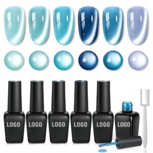 Blue Cat Eye Gel Nail Polish