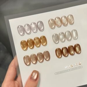 Brown Glitter Cat Eye Gel Polish