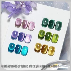 Galaxy Holographic Cat Eye Nail Gel Polish