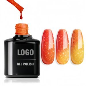 Orange Color Changing Glitter Coral Gel