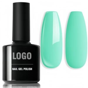 Pastel Blue Green Solid Color Gel Polish