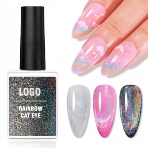 Rainbow Holographic 9D Cat Eye Gel Polish