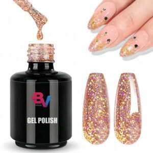 Rose Gold Reflective Pink Gel Polish