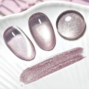 Silver Gray Glitter Magnetic Reflective Translucent Gel Polish