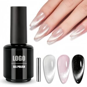 Silver Cat Eye Gel Nail Polish