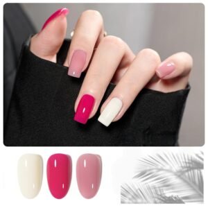 3 Colors White Jelly Magenta Nail Gel Polish