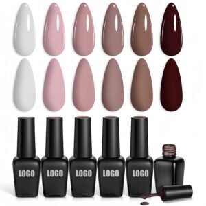 6 Colors Brown Fall Gel Nail Polish Set