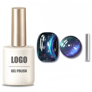 Blue Starry Sky Glitter Cat Eye Gel Nail Polish