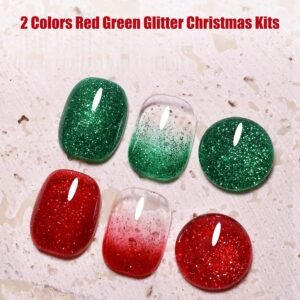 2 Colors Red Green Glitter Christmas Kit