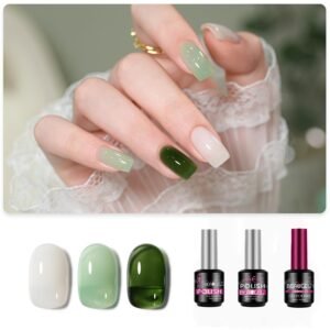 3 Colors Jelly White Green UV Gel Polish Set