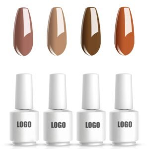 4 Fall Autumn Nude Brown Nail Gel Polish Set