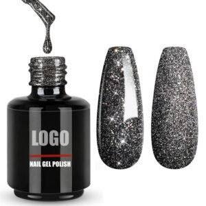 Black Sparkle Reflective Gel Nail Polish