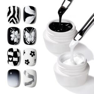 Black & White Painting Gel for Nail Art