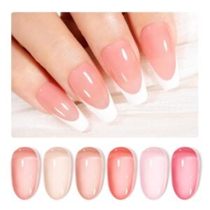 French Tip Nude Jelly Gel Nail Polish Set
