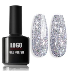 Glitter Chrome Platinum Glitter Gel Nail Polish