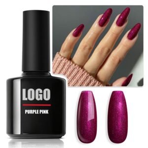 Purple Pink Holographic Gel Nail Polish