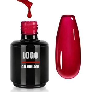 Red Builder Nails Gel