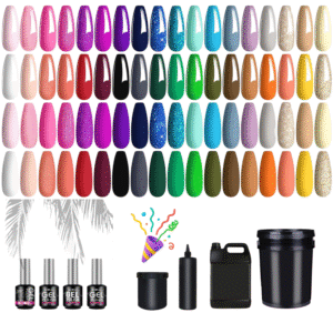 36 Colors Gel Polish Sparkle Red Pink Glitter Black Nail Kit