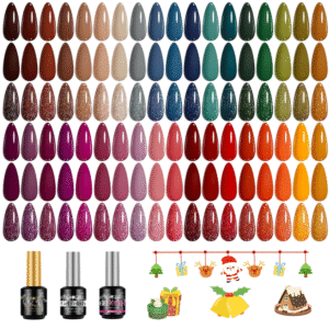 36 Trendy Winter Christmas Brown Orange Colors Gel Polish Set