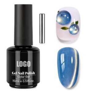 Frosted Sapphire Cat Eye Gel Polish
