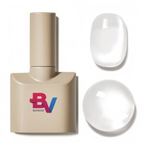 Holographic Glassy Clear Cat Eye Gel Nail Polish