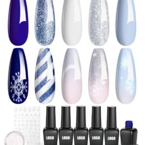 5 Winter Valentines Colors Gel Nail Polish Set