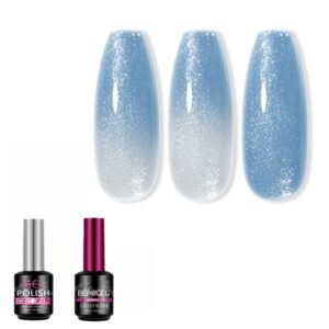 White Blue Color Changing Mood Temperature Gel Nail Polish